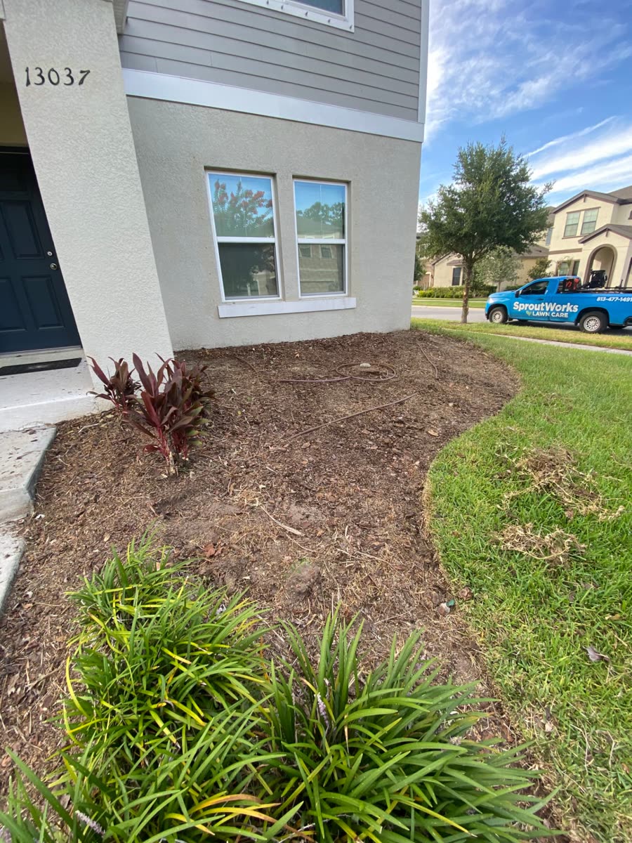 Completed Sprout Works lawn care and landscaping job